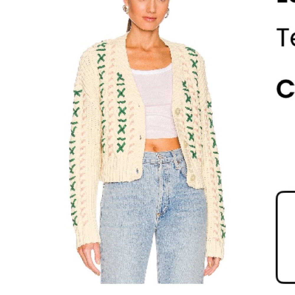 Lonnie Cable Cardigan in Ivory